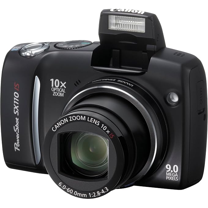 Canon Powershot SX110IS 9MP Digital Camera with 10x Optical Image Stabilized Zoom (Black) (Renewed) - Image 3