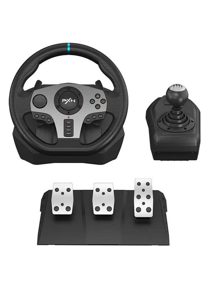 900 Degree Double Vibration Racing Steering Wheel With Shifter For PC/PS3/PS4/Xbox One/Series And Nintendo Switch - Wired  - Image 1