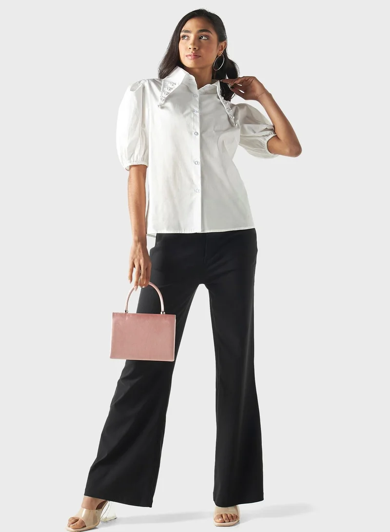 2Xtremz Embellished  Puff Sleeve Top