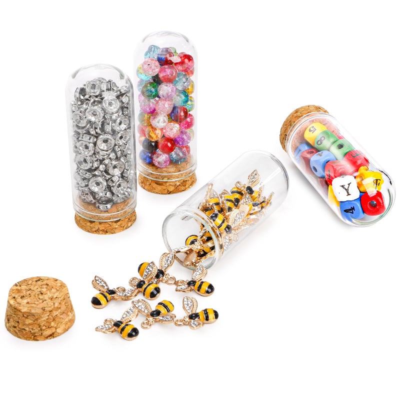 Mezchi 50 Pack 40 ml Glass Cloche Dome, 3 Inch Small Glass Bottles with Cork Stoppers, Decoration Message Bottle Vial Cork for Candy, DIY Art Crafts, Wedding Party Favors - Image 4