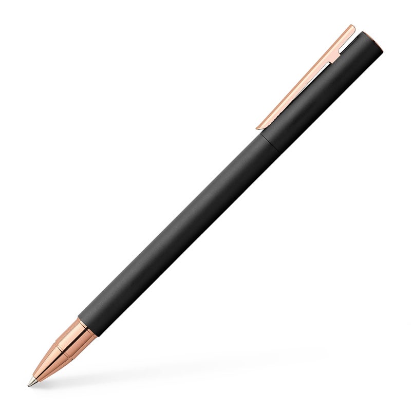 Faber-Castell NEO Slim Rollerball Pen - Black Matte and Rose Gold - Image 1