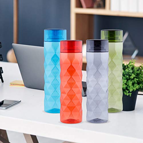 Sky Diamond Unbreakable PET Water Bottle,Set of 4,1000 ml,Multicolor - Image 5