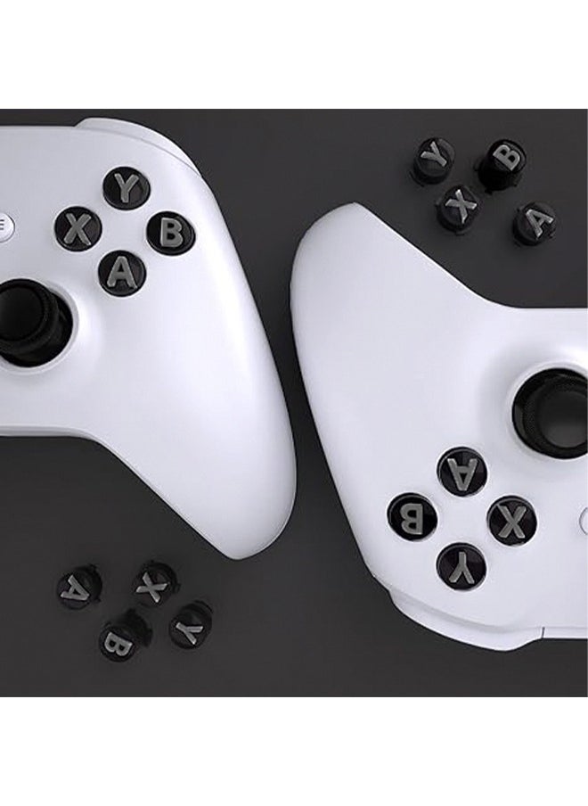 EXtremeRate ABXY Buttons for Xbox Series X & S Controller Three-Tone Black & Clear with White Classic Symbols Action Keys Replacement Buttons for Xbox One S/X Elite Series 2 & 1 Wireless Controller