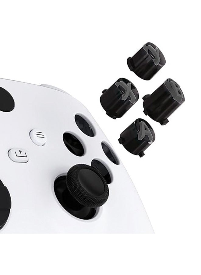 EXtremeRate ABXY Buttons for Xbox Series X & S Controller Three-Tone Black & Clear with White Classic Symbols Action Keys Replacement Buttons for Xbox One S/X Elite Series 2 & 1 Wireless Controller