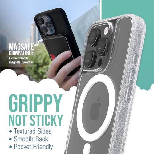 Smartish® iPhone 16 Pro Magnetic Case - Gripmunk Compatible with MagSafe [Lightweight + Protective] Slim & Thin Grip Cover with Microfiber Lining for Apple iPhone 16 Pro - Clearly Clear - Image 2