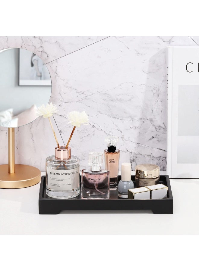 Luxspire Vanity Tray 6x 10 Rectangle Bathroom Tray Toilet Tank Tray Resin Kitchen Tray Decorative Jewelry Tray Vanity Countertop Organizer Bathroom Accessories Medium Matte Black - Image 5