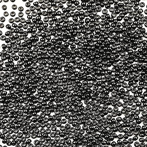 Bala&Fillic Black Color 4mm Glass Seed Beads About 1400pcs/110grams in Box 6/0 Glass Craft Seed Beads for Jewelry Making (Black) - Image 2