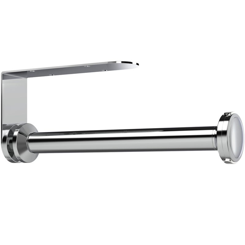 theaoo Paper Towel Holder Under Cabinet, One-Handed Tear Wall Mount Paper Towel Holder Dispenser with Damping Function for Kitchen Organization, Stainless Steel, Self-Adhesive or Drill mounting,Silver - Image 1