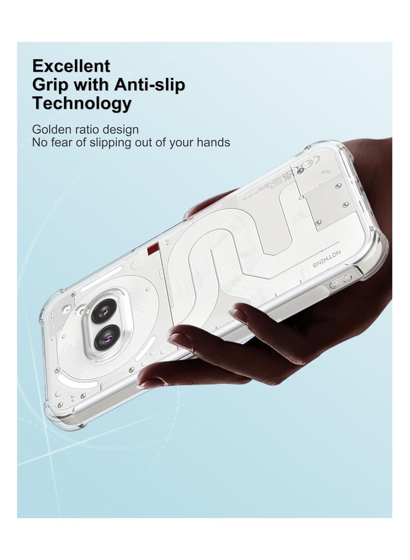 Nothing Phone 2A Clear Case Cover with Camera Protection Transparent Reinforced Corner Bumper Thin Slim Soft TPU Silicone Cover Shockproof Crystal Phone Case for Nothing Phone 2a Clear - Image 3