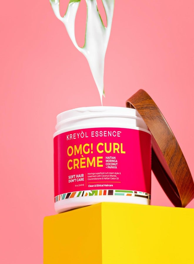 KREYÒL ESSENCE Kreyol Essence - 8 Oz Moringa Styling OMG CURL CRÈME for Soft Curls, Healthy Glowing Hair, Haitian Moringa Coconut Papaya, Hair Care - Image 5