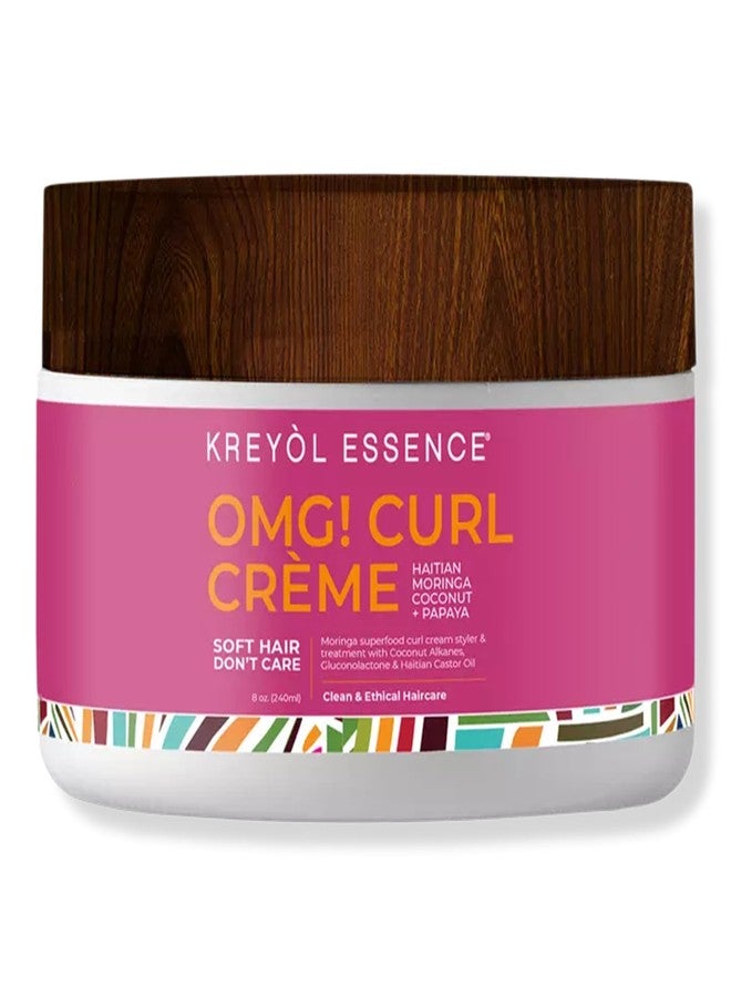 KREYÒL ESSENCE Kreyol Essence - 8 Oz Moringa Styling OMG CURL CRÈME for Soft Curls, Healthy Glowing Hair, Haitian Moringa Coconut Papaya, Hair Care - Image 1