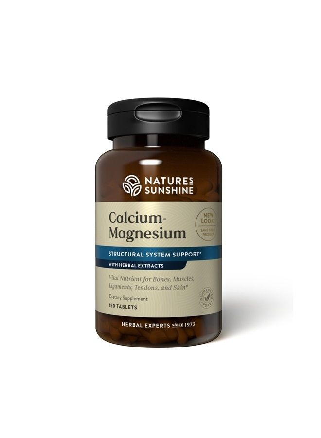 Nature's Sunshine Calcium-Magnesium, SynerPro, 150 Tablets , Calcium Multivitamin Provides Vital Nutrients for Bones, Muscles, Ligaments, Tendons, and Skin - Image 1