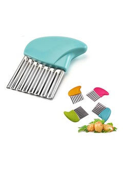 Crinkle Cutter Cutting Tool French Fry Slicer Potato Cutter Fruit Vegetable Wavy Chopper Knife Stainless Steel Random Color 1Pcs