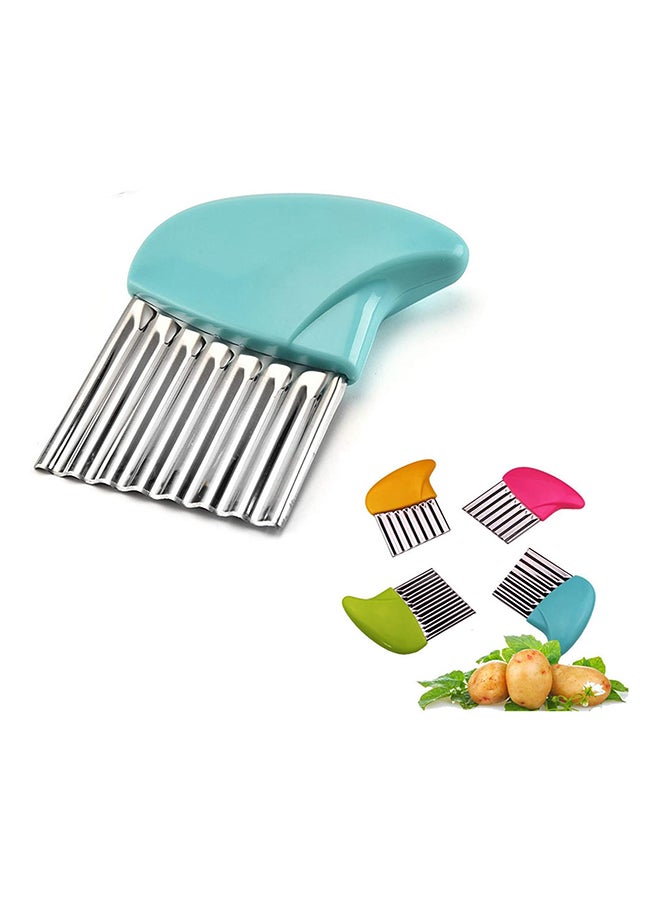 Generic - Crinkle Cutter Cutting Tool French Fry Slicer Potato Cutter Fruit Vegetable Wavy Chopper Knife Stainless Steel Random Color 1Pcs - Image 1