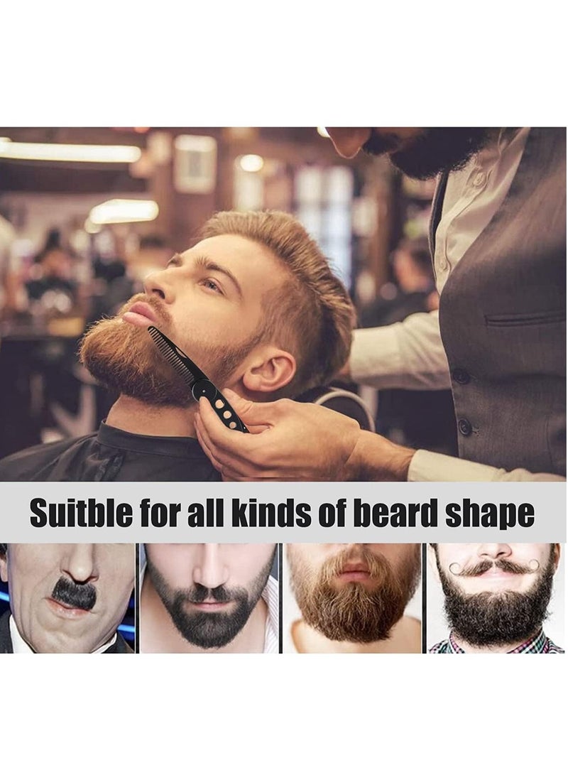 Y&D Beard Comb Hair, Stainless Steel Mustache Comb, Folding for Men Pocket Head Hair Brush Combs All Types Travel, Styling & Detangler - Image 2