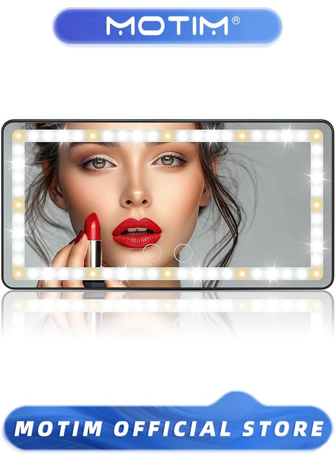 Motim Car Sun Visor Vanity Mirror, Car Vanity Mirror With Lights, Makeup Mirror with 3 Light Modes & 60 LEDs for Car Truck SUV - Image 1