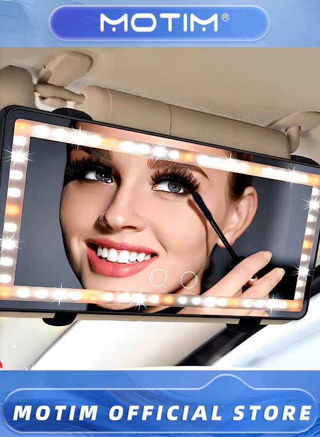 Motim Car Sun Visor Vanity Mirror, Car Vanity Mirror With Lights, Makeup Mirror with 3 Light Modes & 60 LEDs for Car Truck SUV - Image 4