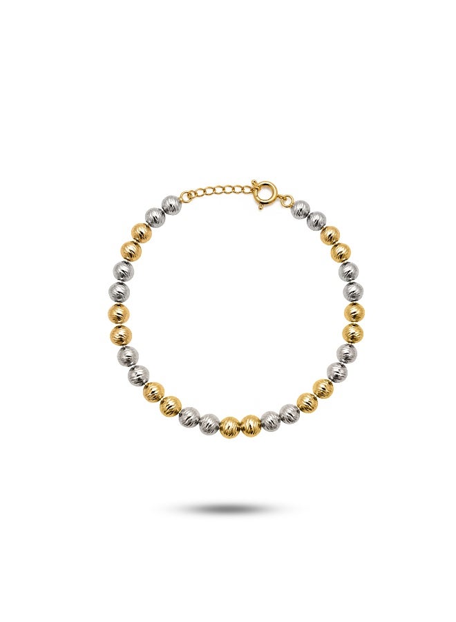 Ruby Art Gold 18K real Gold Bracelet for women ,2colors cutting design - 3.8  Gram - Image 1