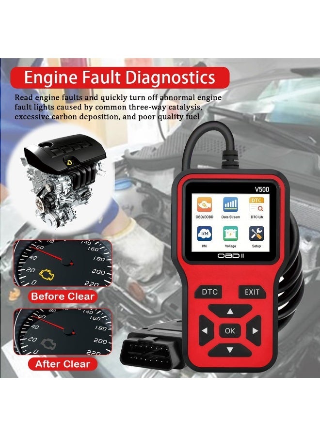 Valiant Glow OBD2 Scanner Diagnostic Tool - Check Engine Light Code Scanner Tool with Reset, DTC, Data Stream, I/M Readiness, Car & Truck Scan Tool for All Vehicles Since 1996, escaner automotriz. - Image 2