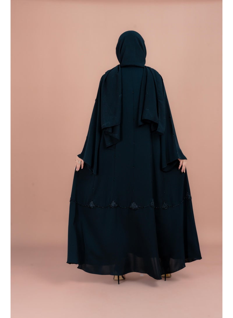 اكسا عباية كلاسيكية مع تطريز يدوي رائع  - Image 3