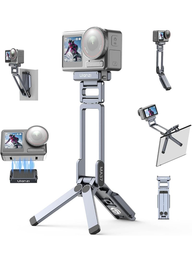 يولانزي حامل ثلاثي صغير ULANZI MA37 سريع الفك، متوافق مع كاميرات DJI Osmo Action 3 و4 و5 Pro وAction 5، حامل ثلاثي مغناطيسي سريع القفل للطاولة مع قاعدة تثبيت باردة 1/4-20، عصا سيلفي من الألومنيوم لتصوير مدونات الفيديو وكاميرات الحركة - Image 1