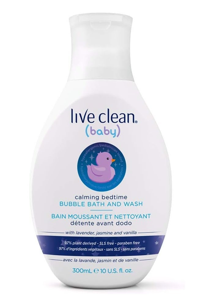 Live Clean Baby Calming Bedtime Bubble Bath and Wash, 10 oz - Gentle Cleansing with Lavender, Jasmine, and Vanilla - Image 1