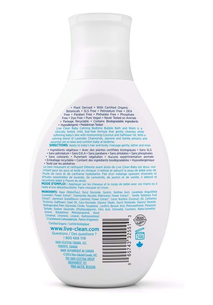Live Clean Baby Calming Bedtime Bubble Bath and Wash, 10 oz - Gentle Cleansing with Lavender, Jasmine, and Vanilla - Image 2