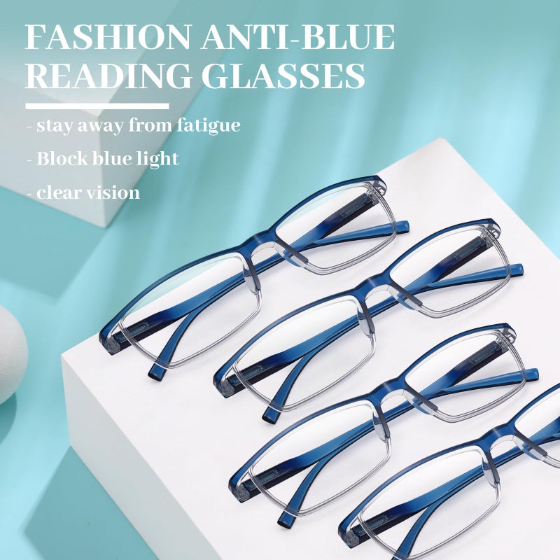 LUFF 4Pcs Anti-Blue-ray Reading Glasses Portable Ultra-Light Readers (1.25X) - Image 2