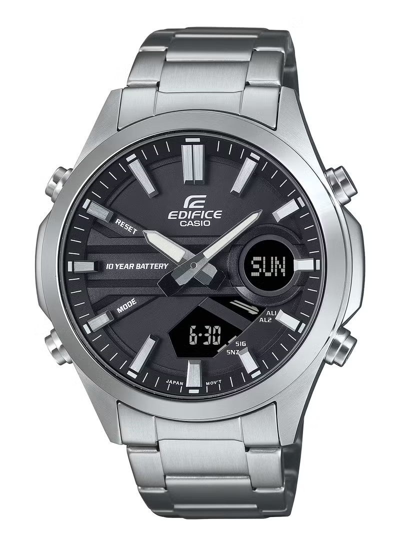 CASIO ساعة يد للرجال من إيديفيس EFV-C120D-1AVDF أنالوج-ديجيتال من الفولاذ المقاوم للصدأ