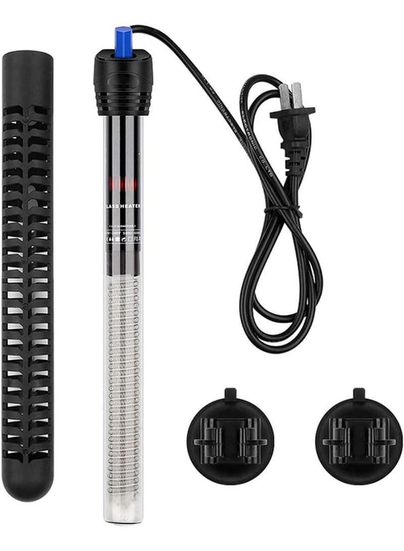Rubik سخان زجاجي للحوض 50 واط مع غطاء واقي بلاستيكي و 2 أكواب شفط، قضيب تسخين قابل للتعديل بدقة للتحكم في درجة الحرارة لحوض السمك - Image 1