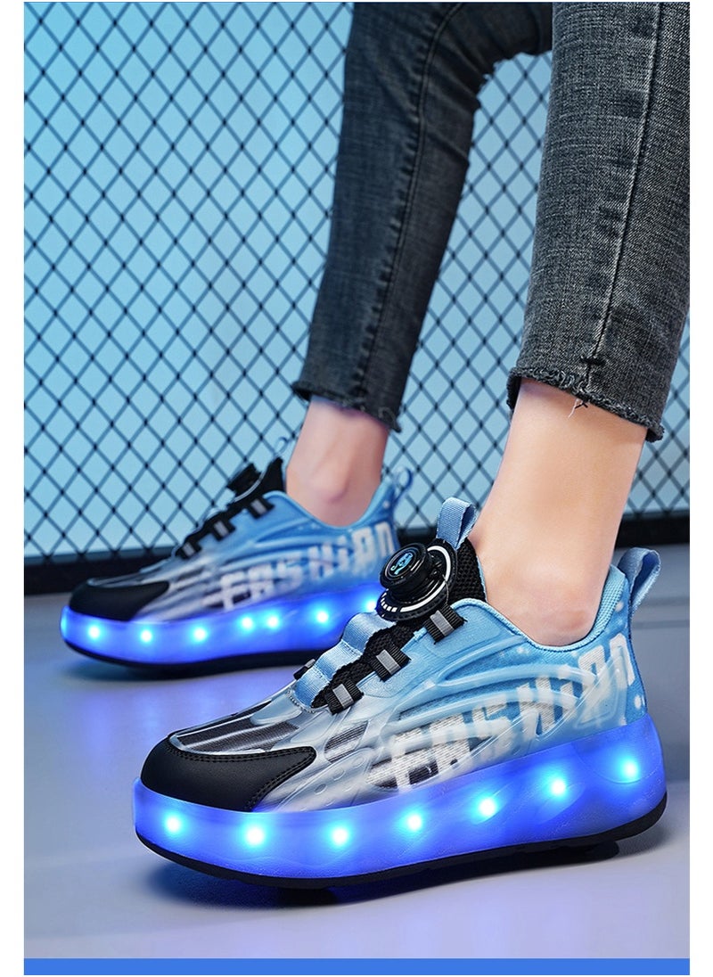 NIBEMINENT Kids Roller Skates Shoes 4 Wheels Roller Shoes Boys Girls Wheel Shoes Roller Sneakers Shoes for Beginner More Balanced  - Image 3