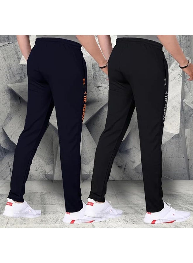 طقم بناطيل رياضية (Track Pants) للرجال من Pinkmint – تصميم Jogger بخصر مطاطي، مناسبة للارتداء النشط، اليوغا والرياضة (عبوة من قطعتين) – مقاس L - Image 2