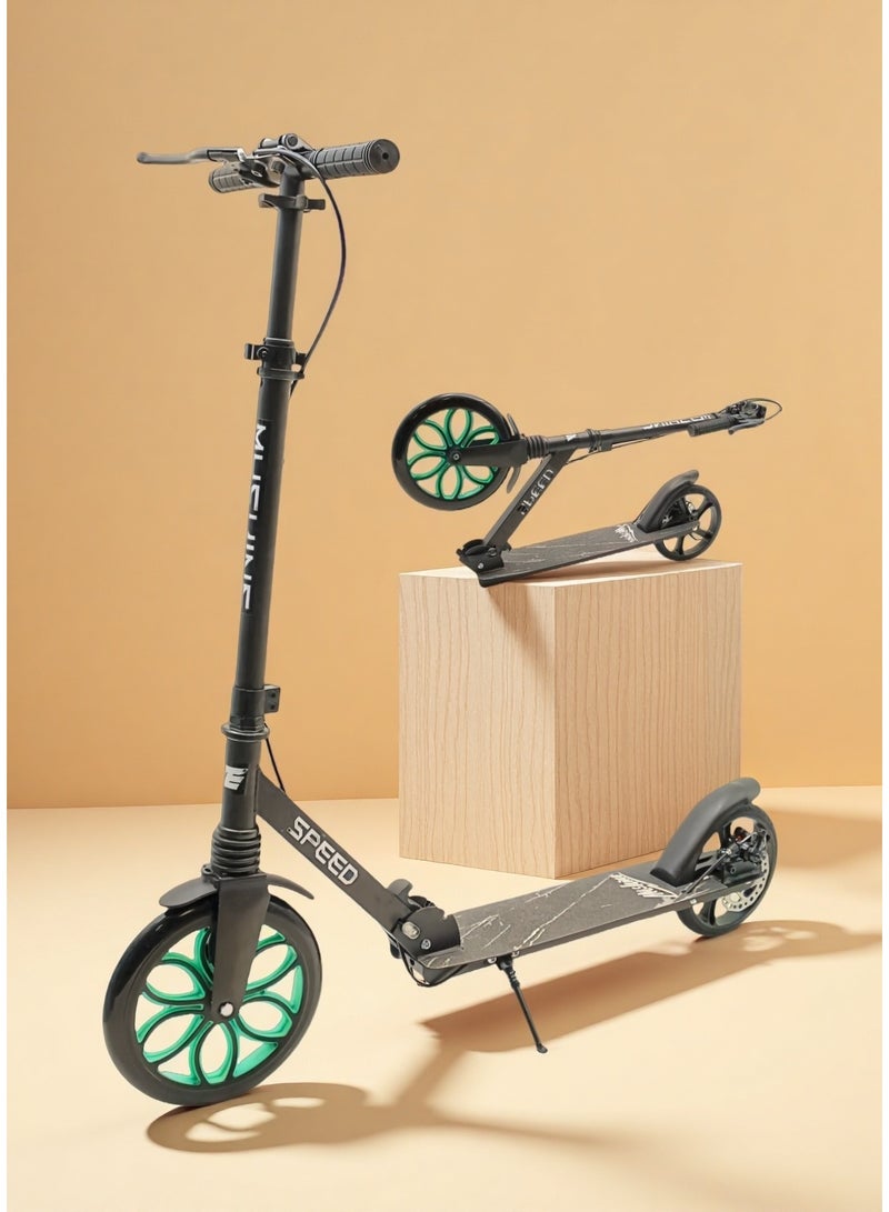 EASY FUTURE Foldable Kick Scooter for Kids Ages 7–14,Big Wheels, Adjustable Handlebar, Rear Brake & Easy Grip Handle - Image 1