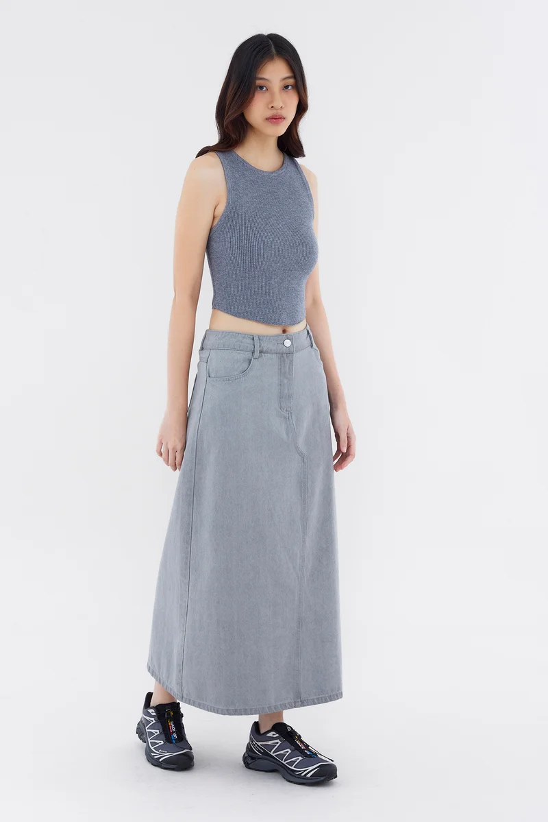 The Editor's Market Dorah Mid-Rise Denim Skirt