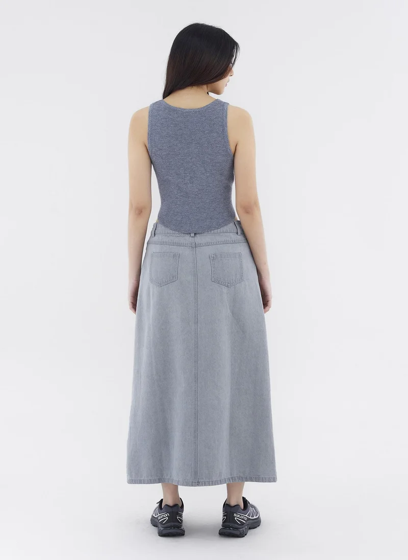 The Editor's Market Dorah Mid-Rise Denim Skirt