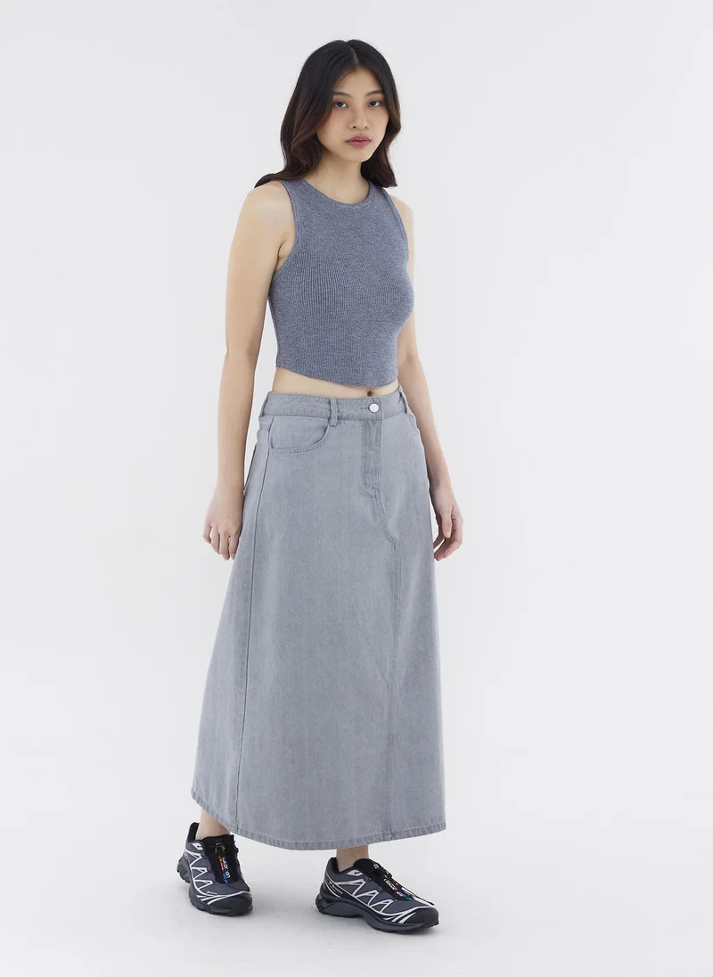 The Editor's Market Dorah Mid-Rise Denim Skirt