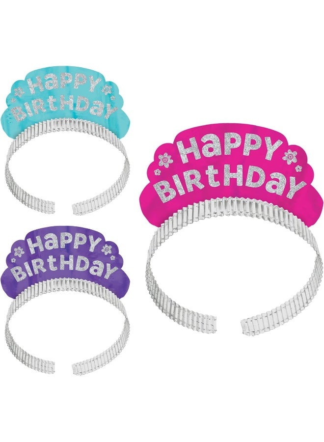 Amscan Purple and Teal Happy Birthday Tiara 12pcs