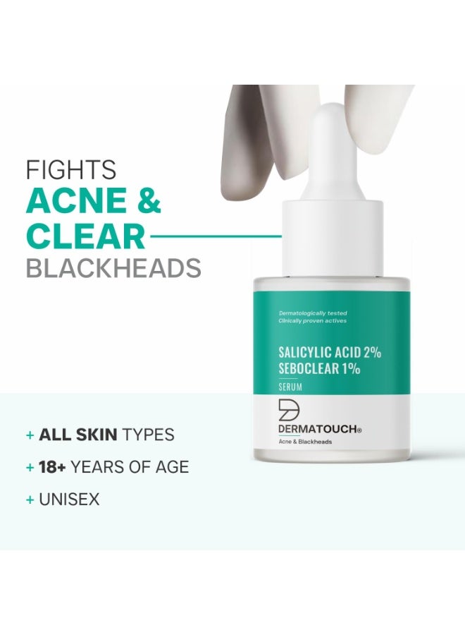 DERMATOUCH Salicylic Acid 2% Seboclear w/w 1% Face Serum | For Acne & Blackheads | Specially for Acne-prone & Oily Skin | 18ml - Image 5