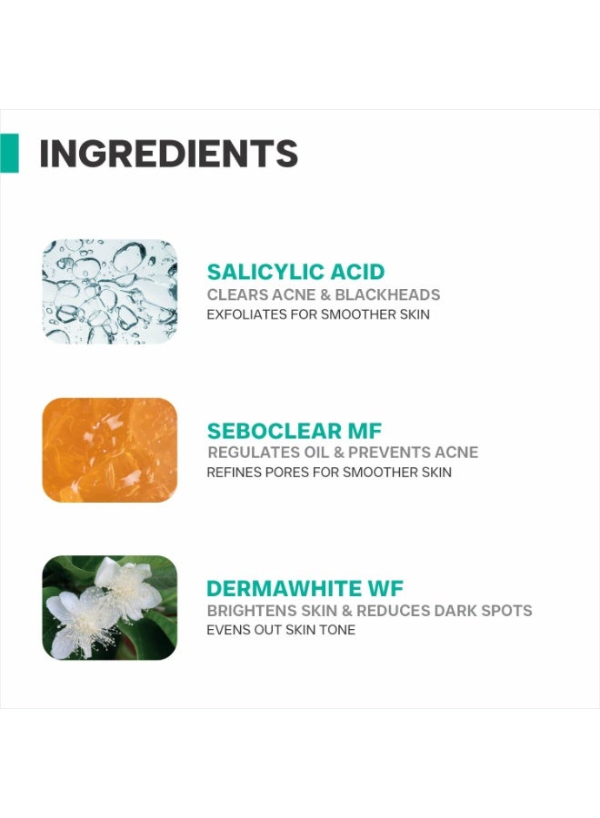 DERMATOUCH Salicylic Acid 2% Seboclear w/w 1% Face Serum | For Acne & Blackheads | Specially for Acne-prone & Oily Skin | 18ml - Image 4