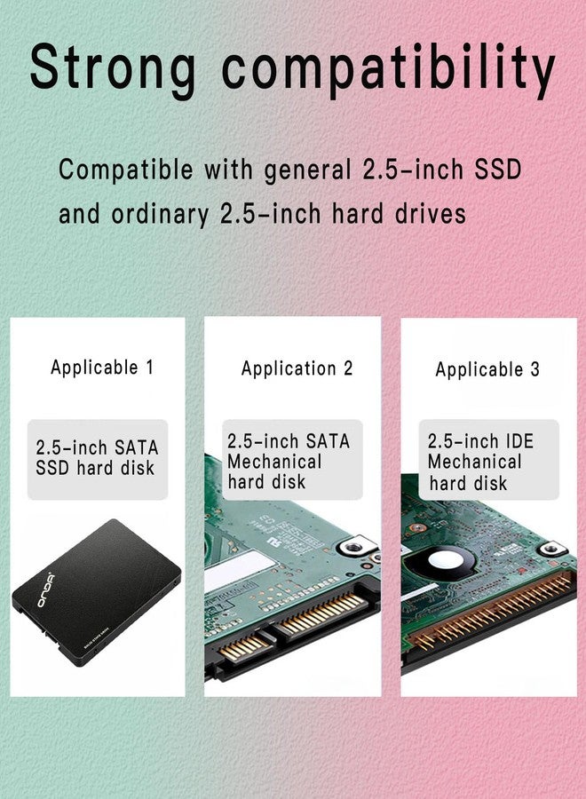 حامل أقراص SSD من ECKDZMY، محول قرص صلب من 2.5 إلى 3.5 بوصة (عبوة من قطعتين) (أسود) - Image 2
