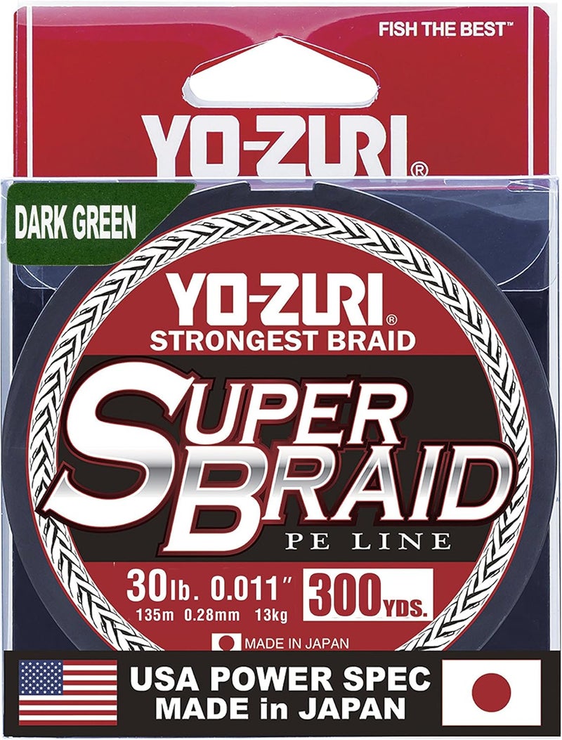 Yo-Zuri Super Braid PE Fishing Line - Dark Green, 30 lb, 300 yds - Image 1