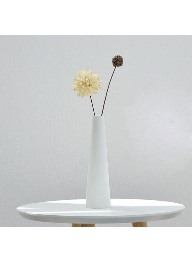 Quupy Tall White Ceramic Bud Vase Single Flower Small Bud Decorative Floral Vase Home Decor Centerpiece Modern Minimalism Style For Home Office Shelf Decor (Syx63152White) - Image 4