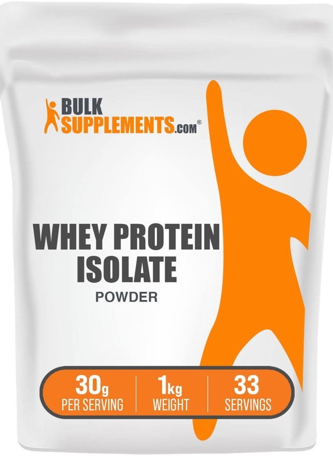 BULKSUPPLEMENTS.COM - .com Whey Protein Isolate Powder - Whey Protein Powder, Unsweeteneed, Unflavored & Gluten Free - 30g per Serving, 1kg (2.2 lbs) (Pack of 1) - Image 1