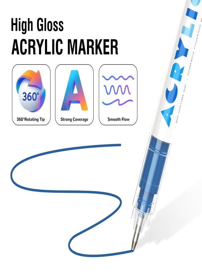 Guangna Macaron Acrylic Gel Pens 12 Color, Colored Pens for Journaling, Coloring Books, Calligraphy, Note Taking & DIY Crafts, RollerBall Pen Tip - Image 3