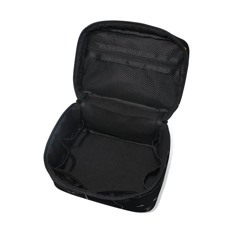 senya Travel Makeup Bags With Zipper Black Cats Pattern Cosmetic Bag Toiletry Bags Train Cases Storage Bags Portable Multifunction Case for Women Girls - Image 5
