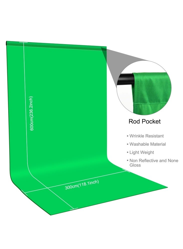 PULUZ PULUZ 3m x 6m Photography Background Thickness Photo Studio Background Cloth Backdrop(Green)  - Image 2