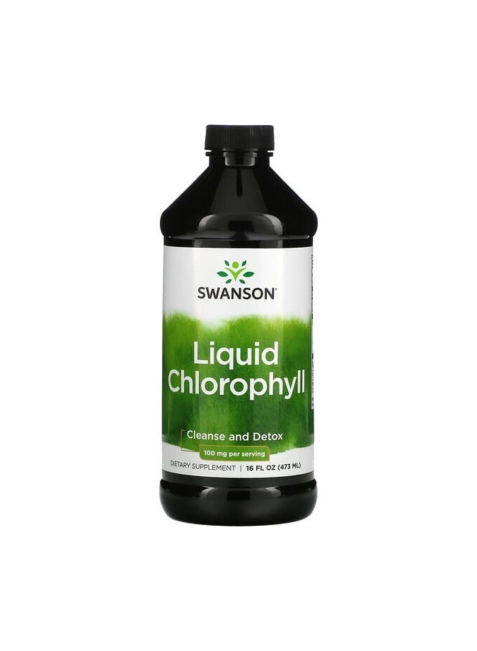 SWANSON كلوروفيل سائل، 100 ملغ، 16 أونصة سائلة (473 مل)