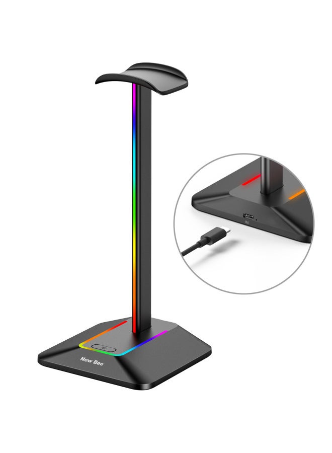 Dual Output Colorful Headset Display Stand Hub Extended Earpiece Rack Rgb Light-emitting E-sports Headset Holder - Image 1