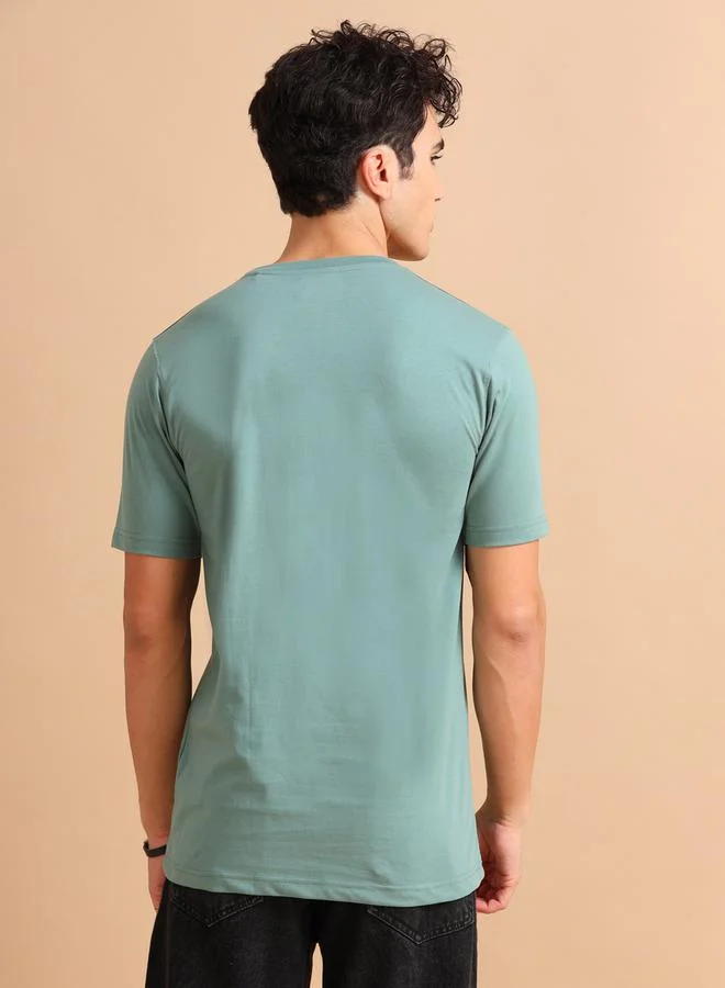 Bushirt Solid Short Sleeve Regular Fit T-Shirt by Styli