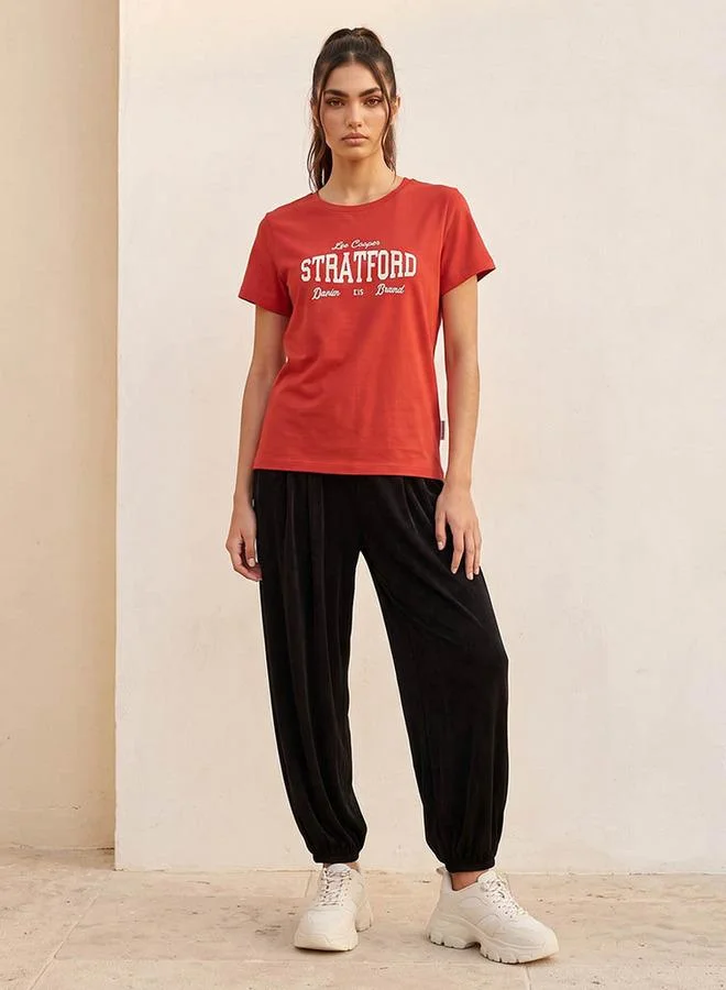 Lee Cooper Lee Cooper Relaxed Fit Cotton T-shirt with Logo Print